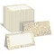Better Office Products Place Cards, 2in. x 3.5in. White W/Metallic Gold Leaf Foil Border, Folded Table Tent Cards, 100PK 64645 - alternate 1